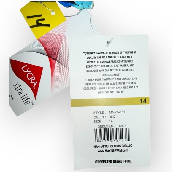 NWT Maxine of Hollywood Women's Over The Shoulder Empire Tankini Swimsuit Top 14 - Picture 6 of 13